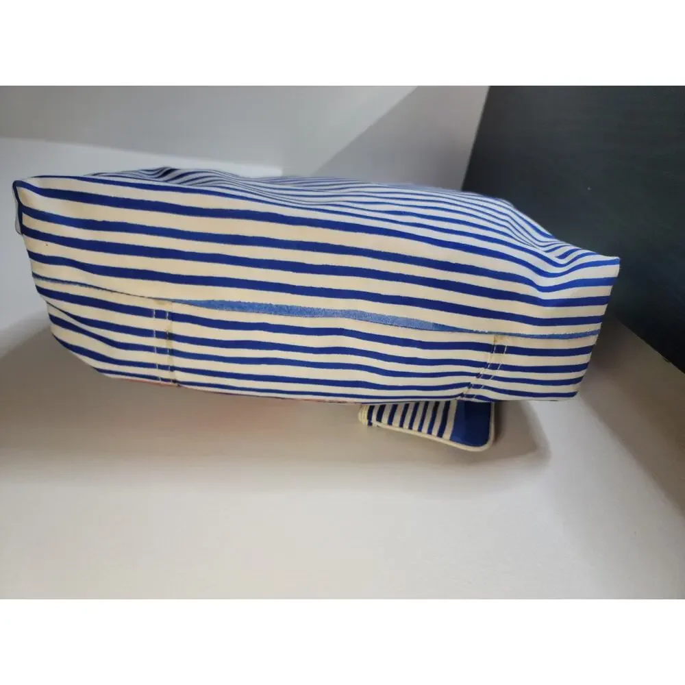 Coach Poppy Rocker Glam Nautical Stripe Tote w/ Wristlet Set